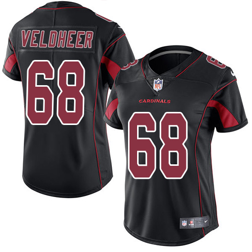 Women's Limited Jared Veldheer Nike Jersey Black - #68 Rush NFL Arizona Cardinals